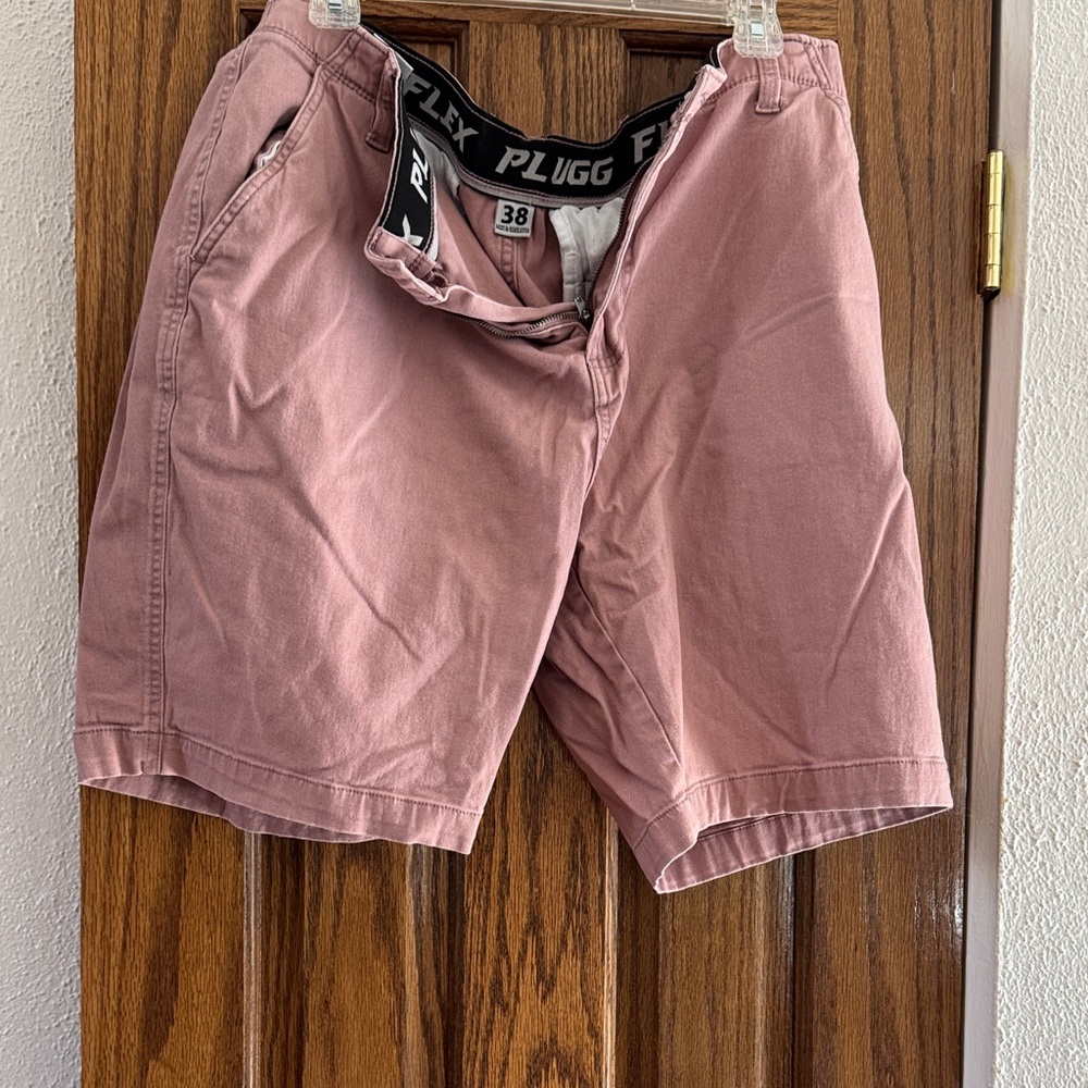 Plugg Men's Dusty Rose Flat Front Shorts